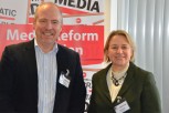 Dr David McQueen and Natalie Bennett at the post-Leveson conference