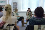 Jess Griffiths, director of I*EAT chats with BU graduate Alice Jackson
