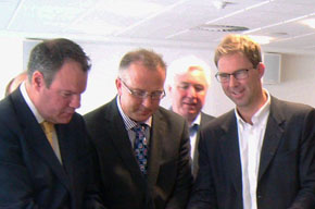 Conor Burns, John Vinney and Tobias Ellwood sign the manifesto