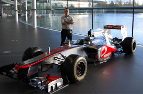 Jimmy Headdon with Formula 1 car