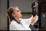 Paola Palma with shipworm example.